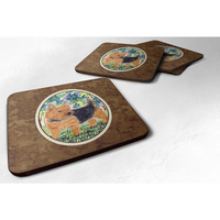 "Caroline's Treasures SS8218FC Norwich Terrier Foam Coasters (Set of 4), 3.5"" H x 3.5"" W, Multicolor"