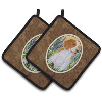 "Caroline's Treasures Welsh Springer Spaniel Pair of Pot Holders SS8219PTHD, 7.5HX7.5W, Multicolor"