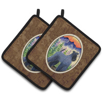 "Caroline's Treasures Kerry Blue Terrier Pair of Pot Holders SS8223PTHD, 7.5HX7.5W, Multicolor"