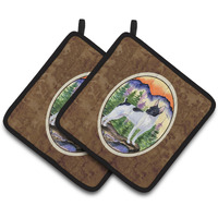 "Caroline's Treasures Rat Terrier Pair of Pot Holders SS8224PTHD, 7.5HX7.5W, Multicolor"