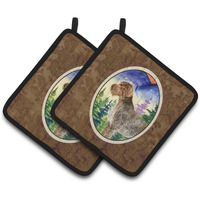 "Caroline's Treasures German Wirehaired Pointer Pair of Pot Holders SS8226PTHD, 7.5HX7.5W, Multicolor"