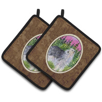 "Caroline's Treasures Borzoi Pair of Pot Holders SS8227PTHD, 7.5HX7.5W, Multicolor"