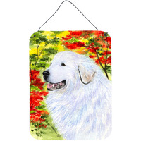 "Caroline's Treasures SS8235DS1216 Great Pyrenees Aluminium Metal Wall or Door Hanging Prints, 16"" x 12"", Multicolor"