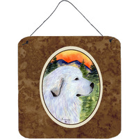 "Caroline's Treasures SS8236DS66 Great Pyrenees Aluminum Metal Wall or Door Hanging Prints, 6 x 6"", Multicolor"