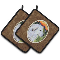 "Caroline's Treasures Great Pyrenees Pair of Pot Holders SS8236PTHD, 7.5HX7.5W, Multicolor"