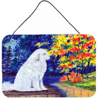 "Caroline's Treasures SS8240DS812 Great Pyrenees Indoor Aluminum Metal Wall or Door Hanging Prints, 8 x 12"", Multicolor"