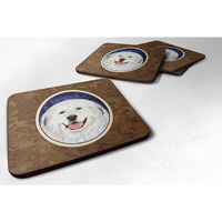"Caroline's Treasures SS8242FC Great Pyrenees Foam Coasters (Set of 4), 3.5"" H x 3.5"" W, Multicolor"