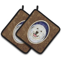 "Caroline's Treasures Great Pyrenees Pair of Pot Holders SS8242PTHD, 7.5HX7.5W, Multicolor"