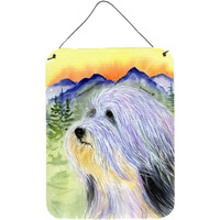 "Caroline's Treasures SS8244DS1216 Bearded Collie Aluminium Metal Wall or Door Hanging Prints, 16"" x 12"", Multicolor"