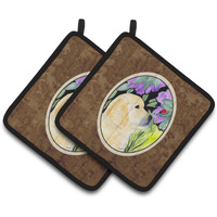 "Caroline's Treasures Golden Retriever Pair of Pot Holders SS8245PTHD, 7.5HX7.5W, Multicolor"