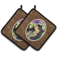 "Caroline's Treasures Gordon Setter Pair of Pot Holders SS8250PTHD, 7.5HX7.5W, Multicolor"