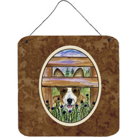"Caroline's Treasures SS8254DS66 Corgi Aluminum Metal Wall or Door Hanging Prints, 6 x 6"", Multicolor"