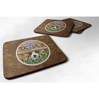"Caroline's Treasures SS8254FC Corgi Foam Coasters (Set of 4), 3.5"" H x 3.5"" W, Multicolor"