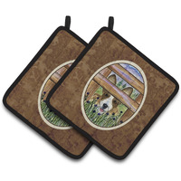 "Caroline's Treasures Corgi Pair of Pot Holders SS8254PTHD, 7.5HX7.5W, Multicolor"
