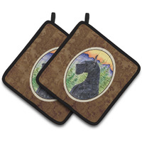 "Caroline's Treasures Schnauzer Pair of Pot Holders SS8256PTHD, 7.5HX7.5W, Multicolor"