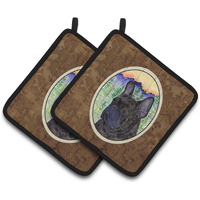 "Caroline's Treasures French Bulldog Pair of Pot Holders SS8257PTHD, 7.5HX7.5W, Multicolor"
