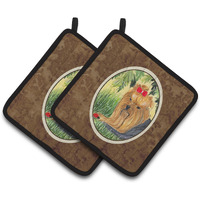 "Caroline's Treasures Yorkie Pair of Pot Holders SS8258PTHD, 7.5HX7.5W, Multicolor"