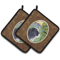 "Caroline's Treasures Japanese Chin Pair of Pot Holders SS8259PTHD, 7.5HX7.5W, Multicolor"