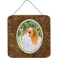 "Caroline's Treasures SS8260DS66 Japanese Chin Aluminum Metal Wall or Door Hanging Prints, 6 x 6"", Multicolor"