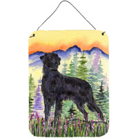 "Caroline's Treasures SS8263DS1216 Flat Coated Retriever Aluminium Metal Wall or Door Hanging Prints, 16"" x 12"", Multicolor"