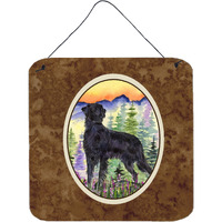 "Caroline's Treasures Flat Coated Retriever Aluminium Metal Door Hanging Prints wall-decor, 6 x 6, Multicolor"