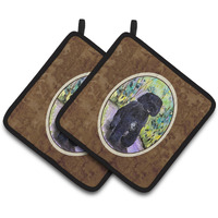 "Caroline's Treasures Portuguese Water Dog Pair of Pot Holders SS8264PTHD, 7.5HX7.5W, Multicolor"