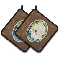 "Caroline's Treasures Golden Retriever Pair of Pot Holders SS8271PTHD, 7.5HX7.5W, Multicolor"