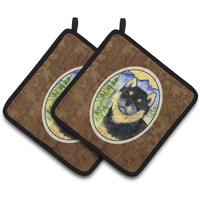 "Caroline's Treasures Shiba Inu Pair of Pot Holders SS8274PTHD, 7.5HX7.5W, Multicolor"