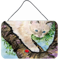 "Caroline's Treasures Cat-Birman Indoor Aluminum Metal Wall or Door Hanging Prints, 8 x 12"", Multicolor"