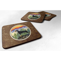 "Caroline's Treasures SS8284FC Doberman Foam Coasters (Set of 4), 3.5"" H x 3.5"" W, Multicolor"