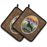 "Caroline's Treasures Doberman Pair of Pot Holders SS8284PTHD, 7.5HX7.5W, Multicolor"