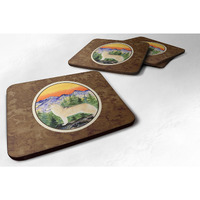 "Caroline's Treasures SS8285FC Siberian Husky Foam Coasters (Set of 4), 3.5"" H x 3.5"" W, Multicolor"