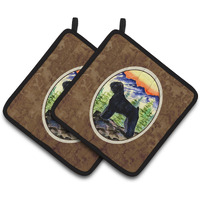 "Caroline's Treasures Bouvier Des Flandres Pair of Pot Holders SS8286PTHD, 7.5HX7.5W, Multicolor"