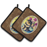 "Caroline's Treasures Pomeranian Pair of Pot Holders SS8290PTHD, 7.5HX7.5W, Multicolor"