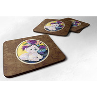 "Caroline's Treasures SS8291FC Westie Foam Coasters (Set of 4), 3.5"" H x 3.5"" W, Multicolor"