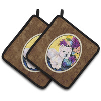 "Caroline's Treasures Westie Pair of Pot Holders SS8291PTHD, 7.5HX7.5W, Multicolor"
