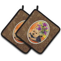 "Caroline's Treasures Norwich Terrier Pair of Pot Holders SS8297PTHD, 7.5HX7.5W, Multicolor"