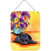 "Caroline's Treasures SS8298DS1216 Pug Aluminium Metal Wall or Door Hanging Prints, 16"" x 12"", Multicolor"