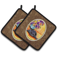 "Caroline's Treasures Pug Pair of Pot Holders SS8298PTHD, 7.5HX7.5W, Multicolor"