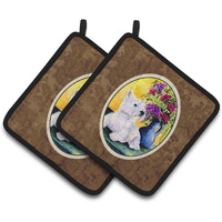 "Caroline's Treasures Westie Pair of Pot Holders SS8301PTHD, 7.5HX7.5W, Multicolor"