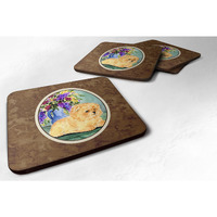 "Caroline's Treasures SS8302FC Pomeranian Foam Coasters (Set of 4), 3.5"" H x 3.5"" W, Multicolor"