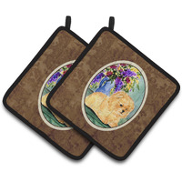 "Caroline's Treasures Pomeranian Pair of Pot Holders SS8302PTHD, 7.5HX7.5W, Multicolor"