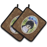 "Caroline's Treasures Portuguese Water Dog Pair of Pot Holders SS8303PTHD, 7.5HX7.5W, Multicolor"