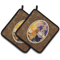 "Caroline's Treasures Yorkie Pair of Pot Holders SS8304PTHD, 7.5HX7.5W, Multicolor"