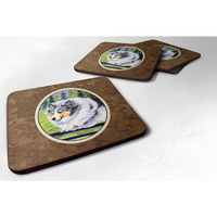 "Caroline's Treasures SS8305FC Sheltie Foam Coasters (Set of 4), 3.5"" H x 3.5"" W, Multicolor"