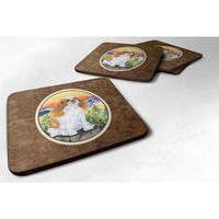 "Caroline's Treasures SS8311FC English Toy Spaniel Foam Coasters (Set of 4), 3.5"" H x 3.5"" W, Multicolor"