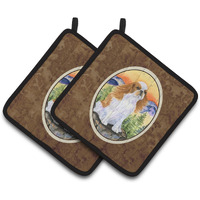 "Caroline's Treasures English Toy Spaniel Pair of Pot Holders SS8311PTHD, 7.5HX7.5W, Multicolor"