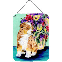 "Caroline's Treasures SS8312DS1216 Australian Shepherd Aluminium Metal Wall or Door Hanging Prints, 16"" x 12"", Multicolor"