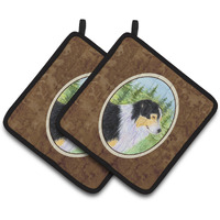 "Caroline's Treasures Australian Shepherd Pair of Pot Holders SS8316PTHD, 7.5HX7.5W, Multicolor"
