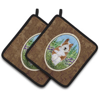"Caroline's Treasures SS8320PTHD Bearded Collie Pot Holders (1 Pair), 7.5"" x 7.5"", Multicolor"